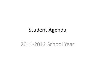 Student Agenda