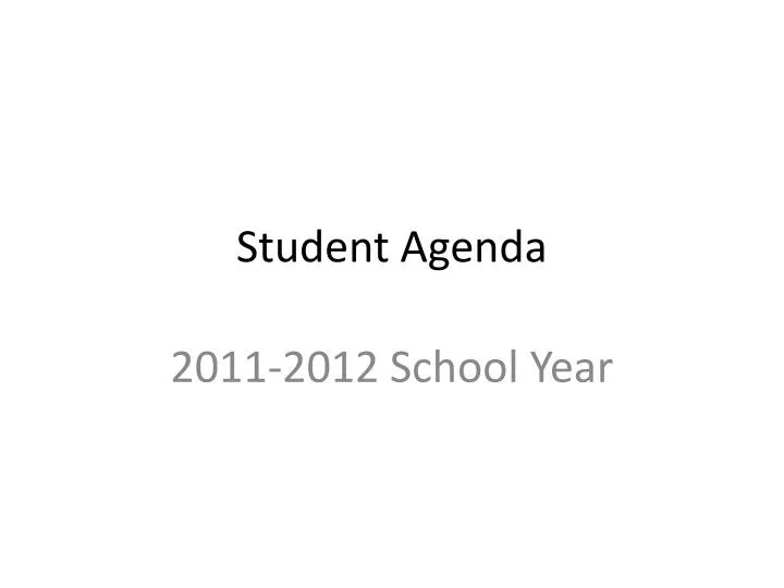 student agenda