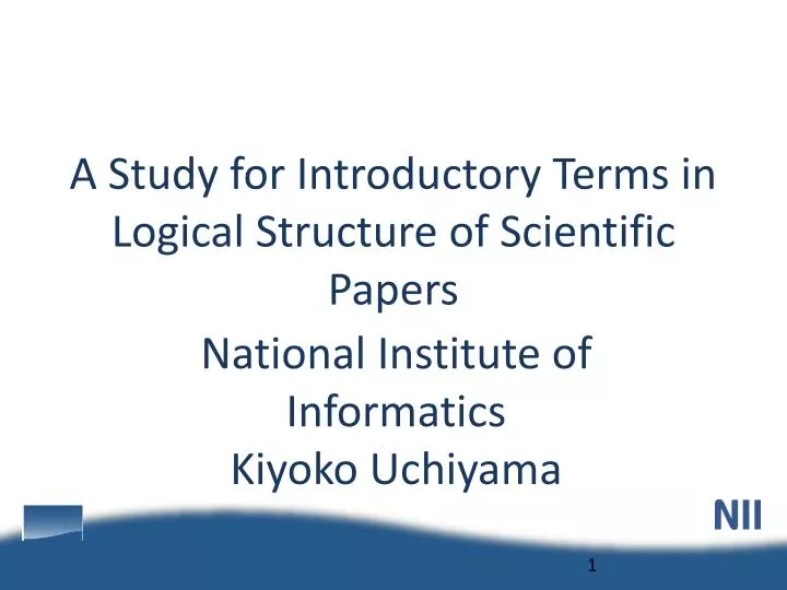 national institute of informatics kiyoko uchiyama