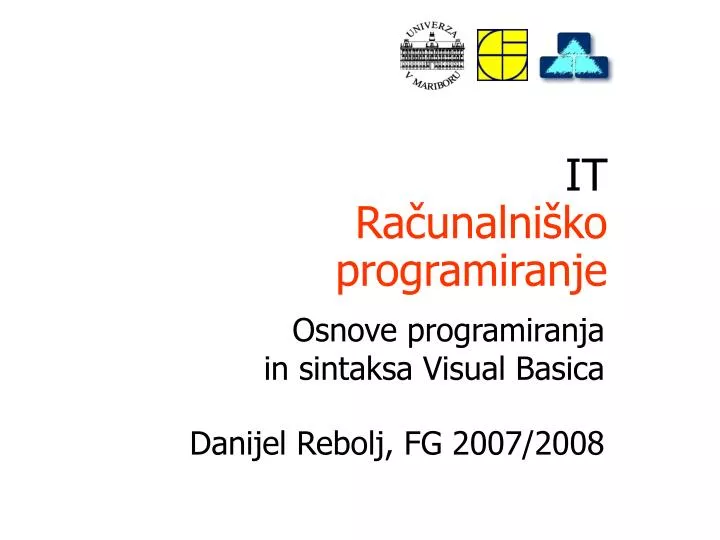 it ra unalni ko programiranje