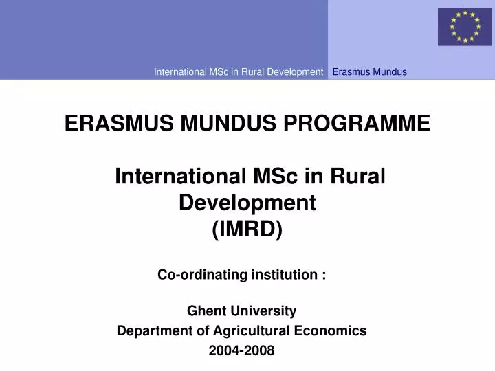 erasmus mundus programme international msc in rural development imrd