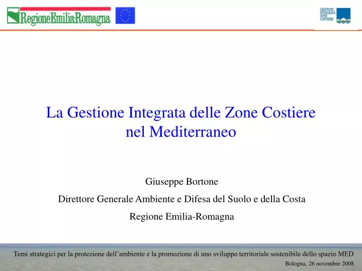 la gestione integrata delle zone costiere nel mediterraneo