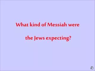 What kind of Messiah were the Jews expecting?