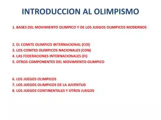 introduccion al olimpismo