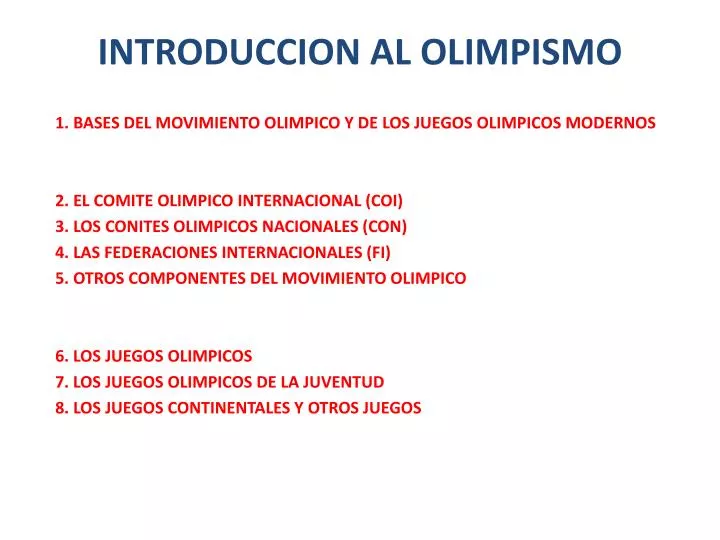 introduccion al olimpismo