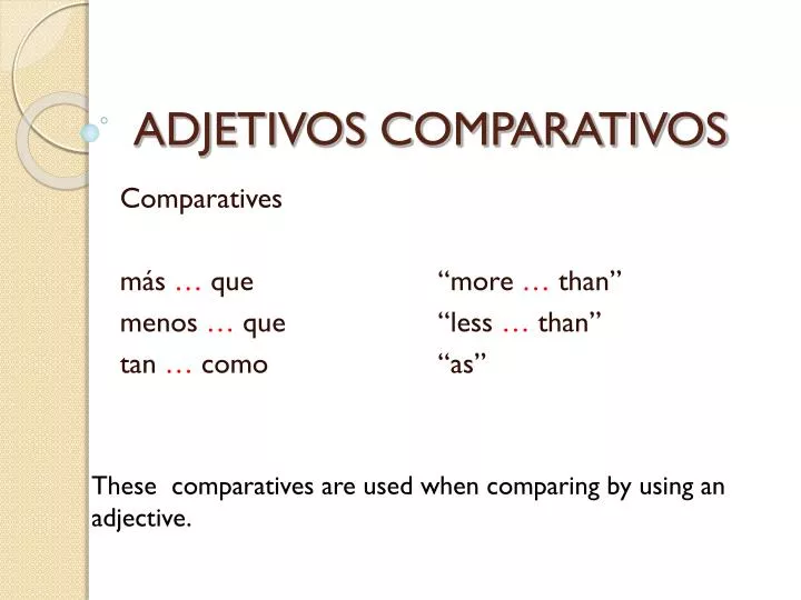 adjetivos comparativos