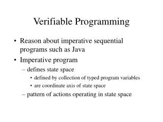 Verifiable Programming