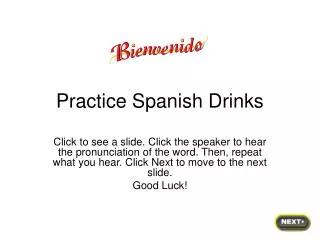 Practice Spanish Drinks