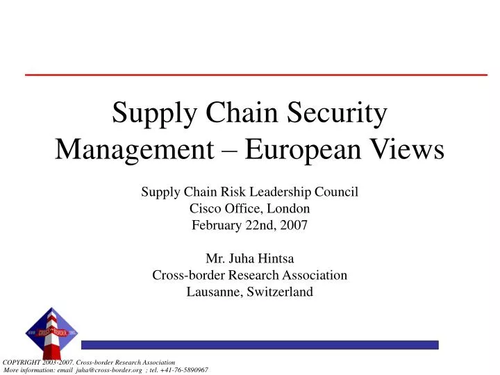 supply chain security management european views