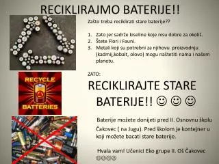 reciklirajmo baterije