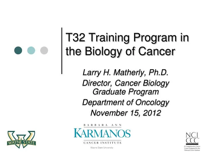 t32 training program in the biology of cancer