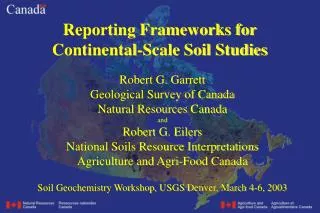 Reporting Frameworks for Continental-Scale Soil Studies