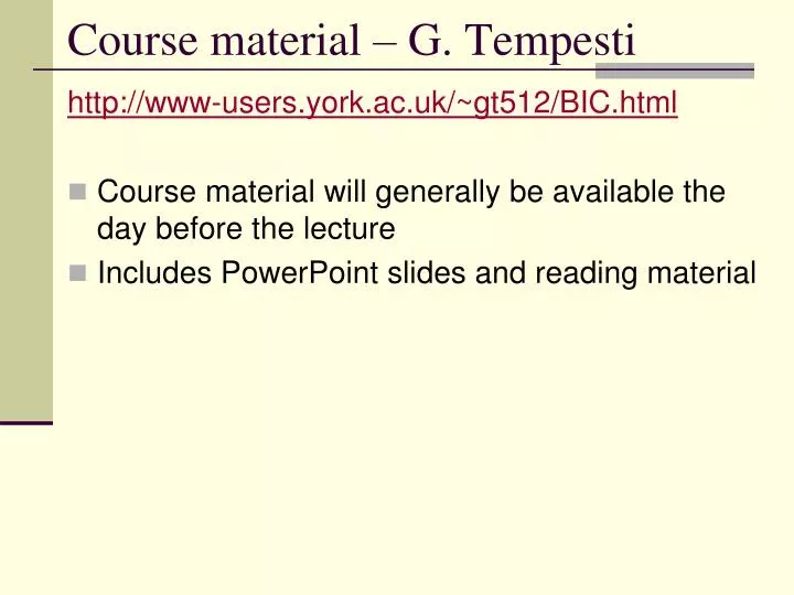 course material g tempesti