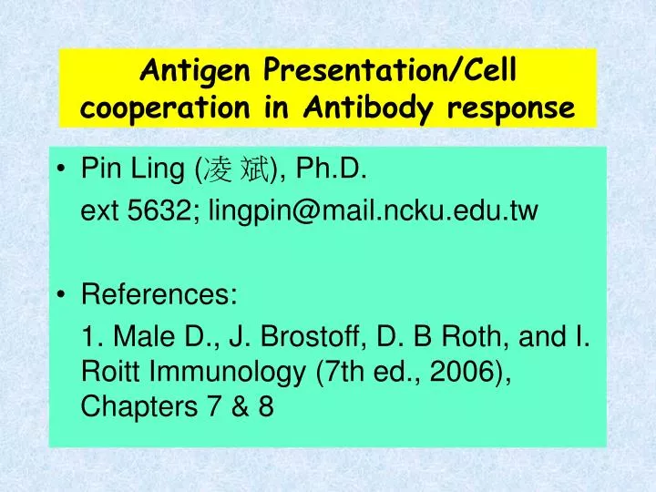 antigen presentation cell cooperation in antibody response