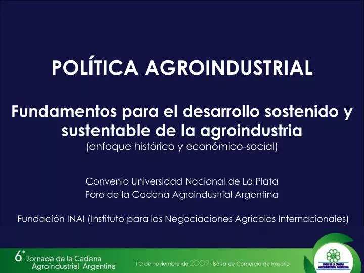 convenio universidad nacional de la plata foro de la cadena agroindustrial argentina