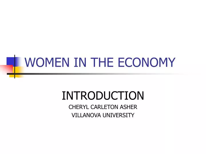 women in the economy