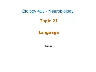 Topic 21 Language Lange