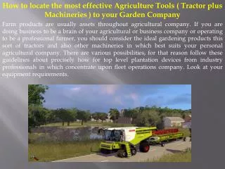 How to locate the most effective Agriculture Tools ( Tractor