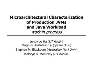 Microarchitectural Characterization of Production JVMs and Java Workload work in progress