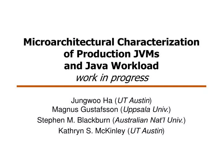 microarchitectural characterization of production jvms and java workload work in progress