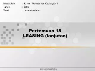 pertemuan 18 leasing lanjutan