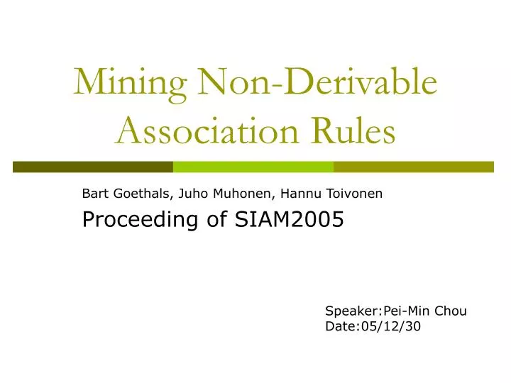 mining non derivable association rules