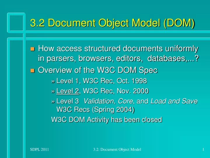 3 2 document object model dom