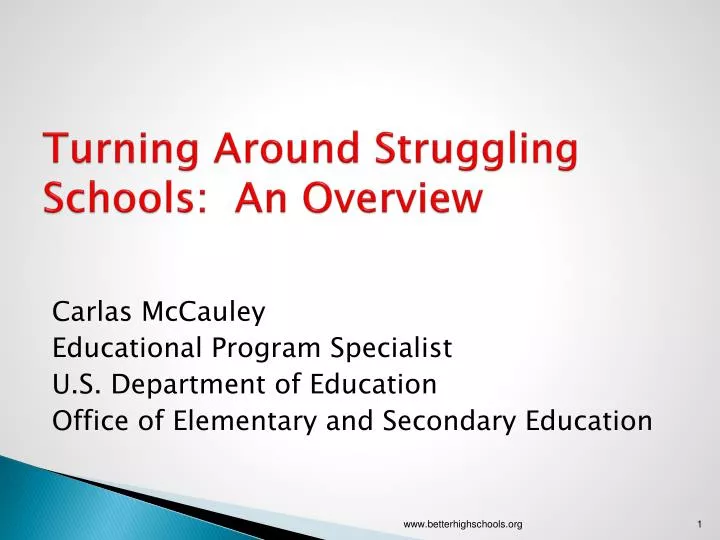 turning around struggling schools an overview