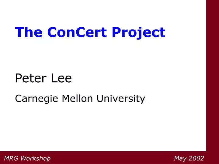 the concert project peter lee carnegie mellon university