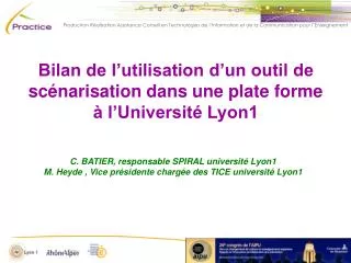 bilan de l utilisation d un outil de sc narisation dans une plate forme l universit lyon1