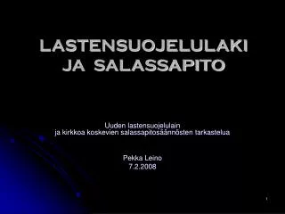 lastensuojelulaki ja salassapito