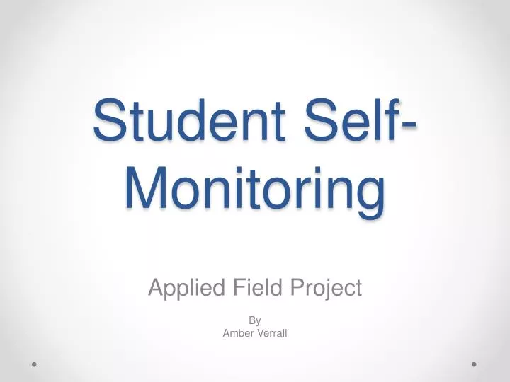 student self monitoring
