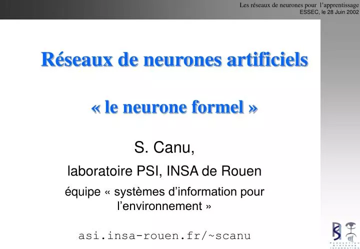 r seaux de neurones artificiels le neurone formel
