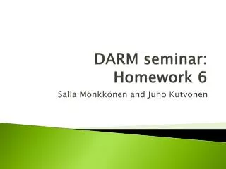 DARM seminar : Homework 6