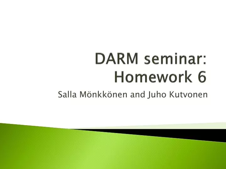 darm seminar homework 6