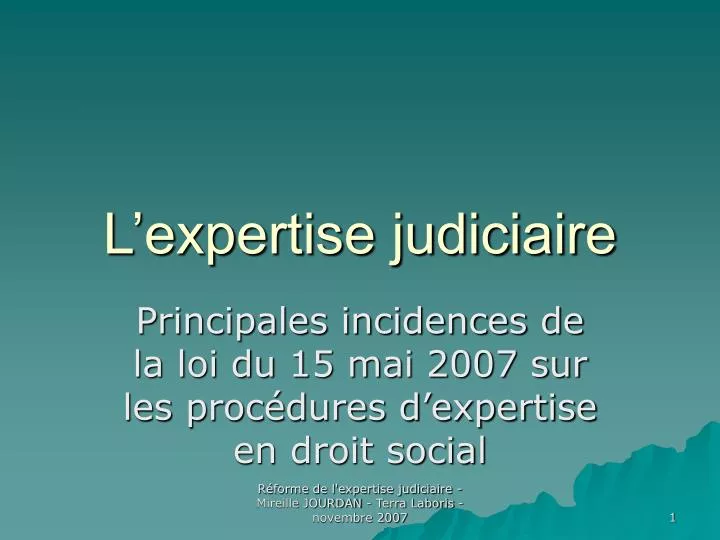 l expertise judiciaire