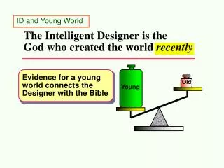 The Intelligent Designer is the God who created the world recently
