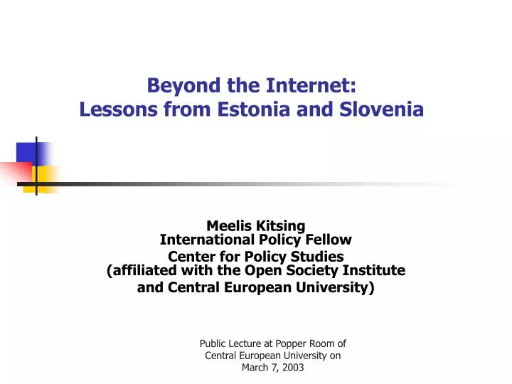 beyond the internet lessons from estonia and slovenia