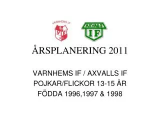 ÅRSPLANERING 2011