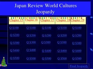 Japan Review World Cultures Jeopardy