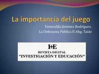 la importancia del juego