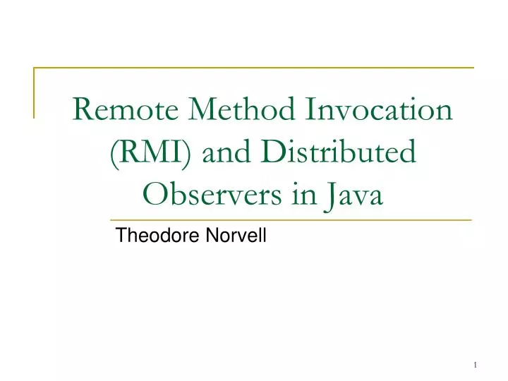 remote method invocation rmi and distributed observers in java