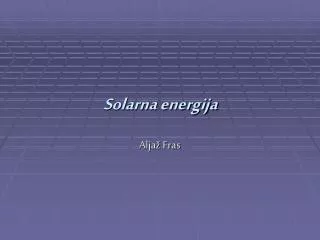 solarna energija