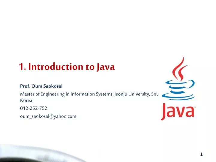 1 introduction to java