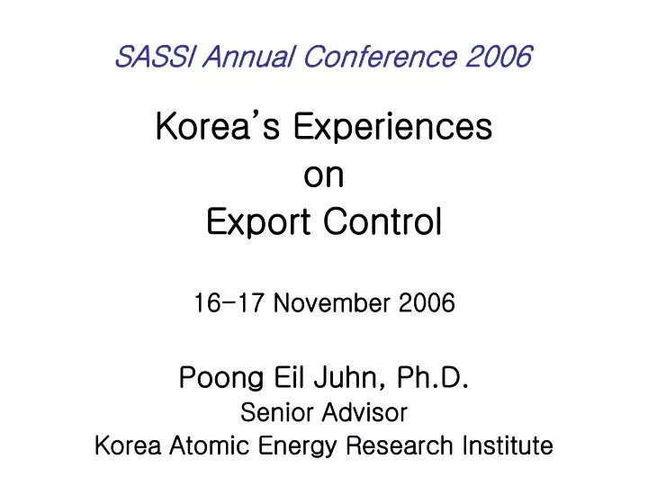 sassi annual conference 2006