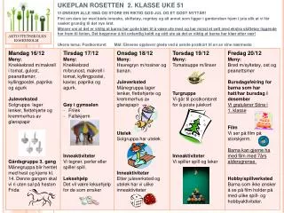 ukeplan rosetten 2 klasse uke 51