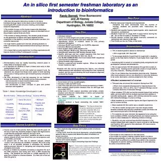 An in silico first semester freshman laboratory as an introduction to bioinformatics