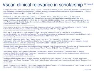 Vscan clinical relevance in scholarship