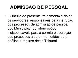 admiss o de pessoal