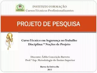 projeto de pesquisa